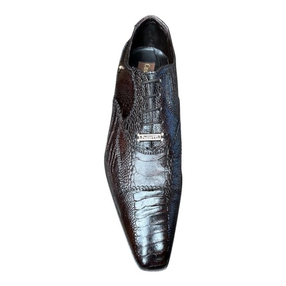 CESARE PACIOTTI LUXURIOUS BROWN GENUINE OSTRICH OXFORDS ITALIAN DESIGNER SHOES main image 7